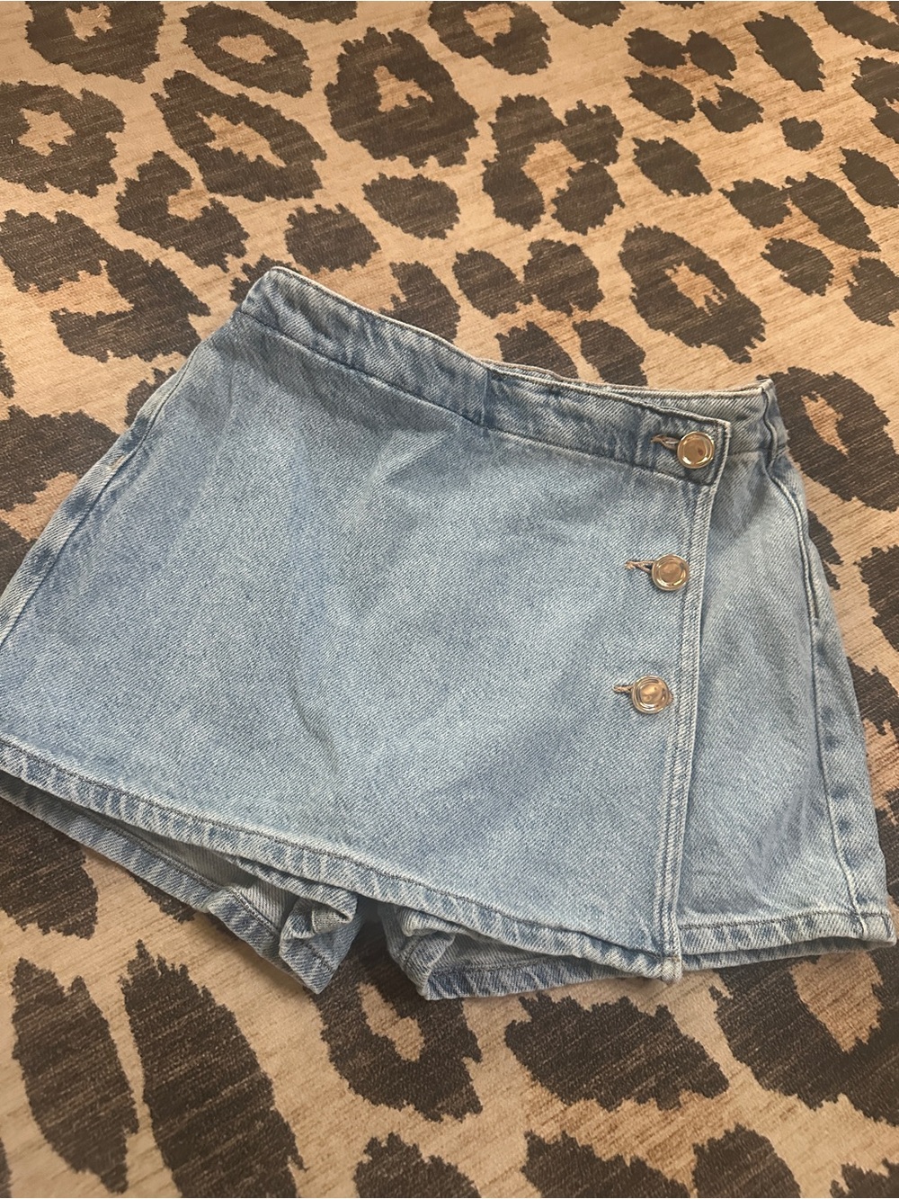Z1975 Zara Light Blue Denim Skort with Side Buttons